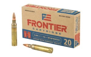Hornady Frontier FR320 5.56 NATO 75 gr BTHP match ammunition box, 20 rounds