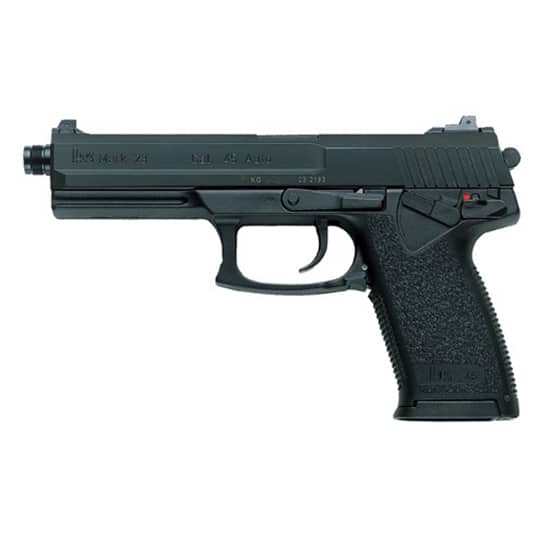H&K Mark 23 V1 .45 ACP pistol with 5.87 in threaded barrel and black polymer frame