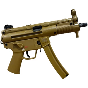 Heckler & Koch SP5K-PDW 9mm pistol in Flat Dark Earth with threaded barrel and two magazines