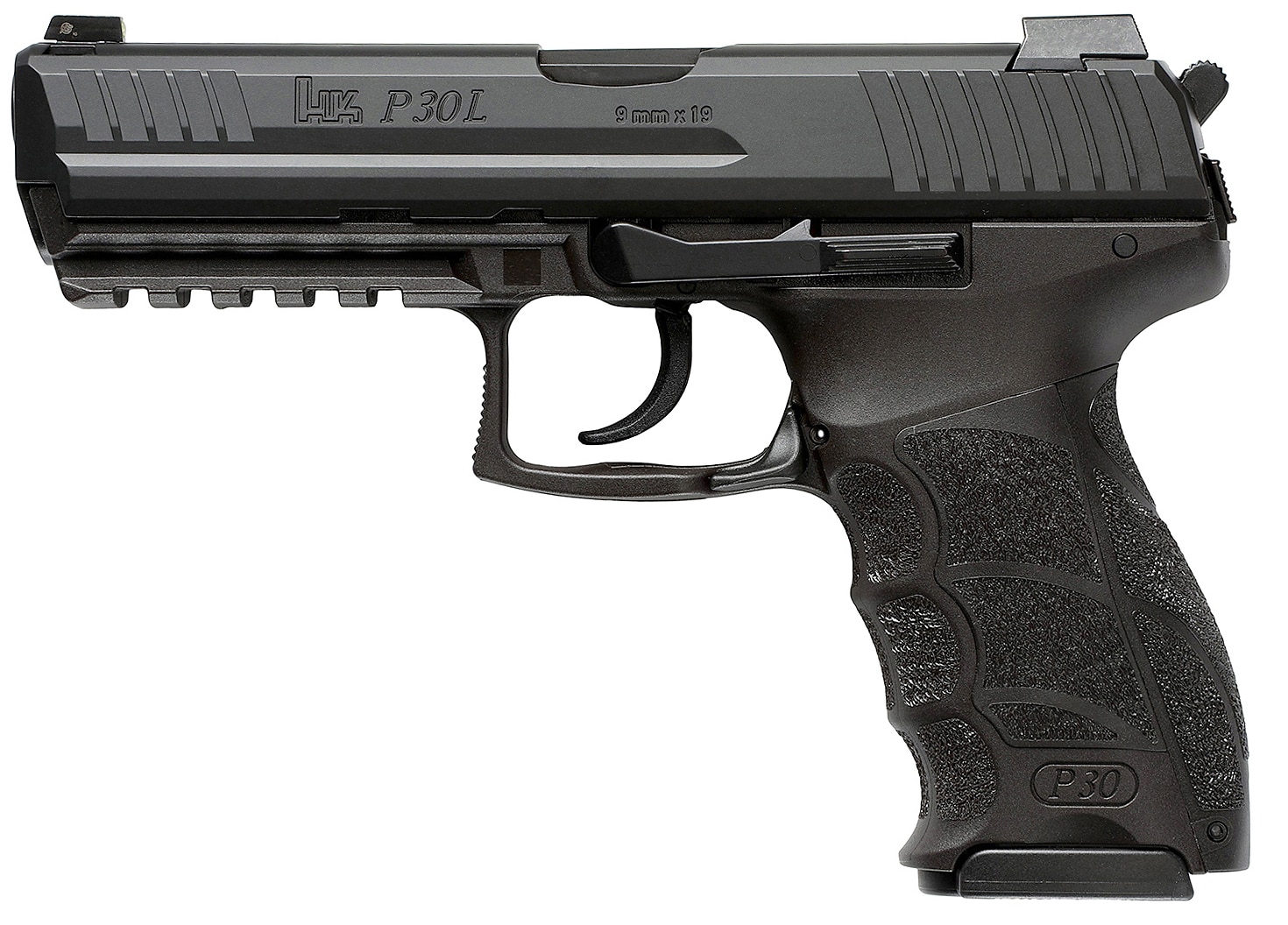 Heckler & Koch P30L V3 9mm long slide pistol, black polymer frame, 4.45in barrel