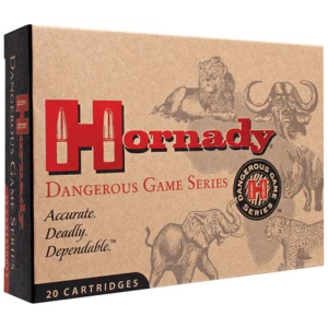 Hornady Dangerous Game .416 Rigby 400 gr DGS rifle ammunition box, 20 rounds