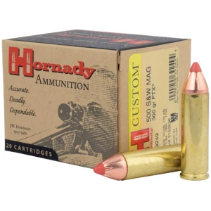 Hornady Custom 500 S&W Magnum 300 gr FTX 20-round box front label