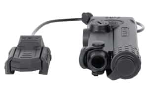 Holosun IRIS 1 green laser with remote cable switch mounted on Picatinny rail