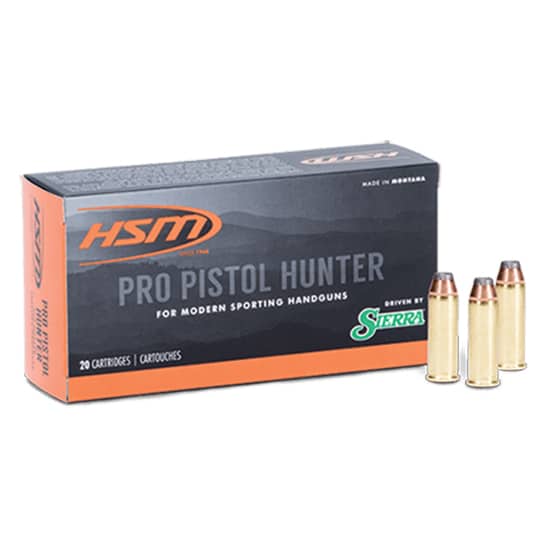 HSM Pro Pistol Hunter 454 Casull 300 gr JSP ammunition box, 50 rounds