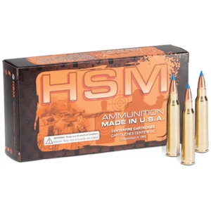 HSM Varmint 6mm Creedmoor 70gr BlitzKing rifle ammunition box