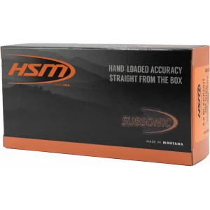 Box of HSM Subsonic 8.6BLK 300GR HP BT rifle ammunition