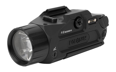 Holosun P.ID Dual pistol-mounted light with visible green and IR lasers, black anodized 7075 T6 aluminum