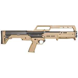 Kel‑Tec KS7 12 Gauge tan pump shotgun with 18.5 inch barrel and 26.1 inch overall length
