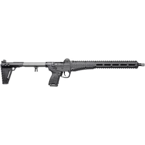 Kel-Tec SUB-2000 Gen3 9mm folding carbine in black, folded and unfolded views