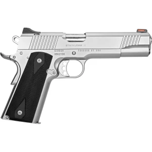 Kimber Stainless II 1911 .45 ACP 5-inch stainless steel club bundle with black synthetic grips
