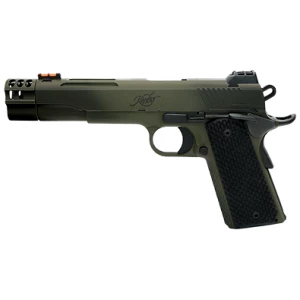 Kimber Rampart 1911 compensated pistol with 5-inch barrel, OD Green Cerakote and black G10 grips