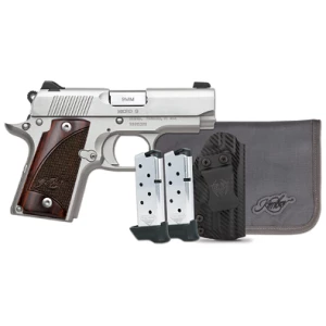 Kimber Micro 9 RTC-K Bundle 9mm 3.15 in stainless slide rosewood grips holster and two magazines