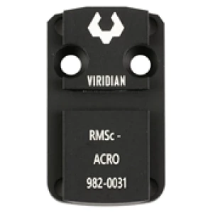 Viridian RFX44 Shield RMSc mounting adapter black anodized top view