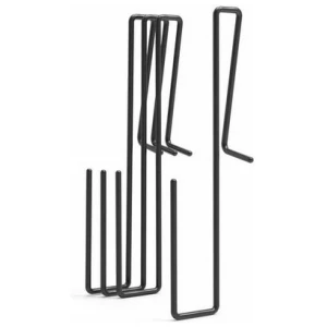 Lockdown Shelf Handgun Rack 4-pack fits .38-.50 caliber pistols, vinyl-coated steel, black