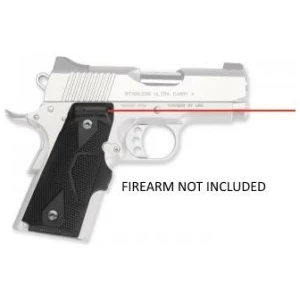 Crimson Trace LG-404 LaserGrips for 1911 Officer/Compact, black polymer with red laser