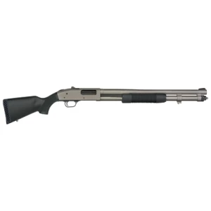 Mossberg 590A1 12 gauge 20-inch Tungsten Cerakote pump-action shotgun with black synthetic stock
