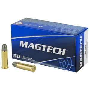 Box of Magtech .38 Special 158 gr LRN ammunition, 50 rounds
