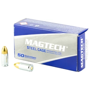Magtech 9mm Luger 115gr FMJ zinc-plated steel case 50rd box