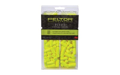 3M Peltor Sport Blasts disposable foam earplugs neon yellow 80 pair NRR 32 dB