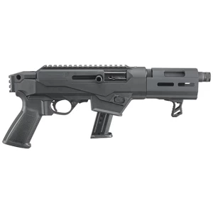 Ruger PC Charger 9mm pistol with 6.5-inch threaded barrel and Picatinny rail in black finish