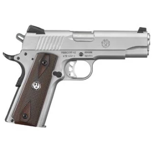 Ruger SR1911 Commander 4.25 in stainless .45 ACP pistol with Novak 3-dot sights