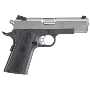 Ruger SR1911 Commander 9mm 4.25 inch two-tone pistol side view with Novak sights