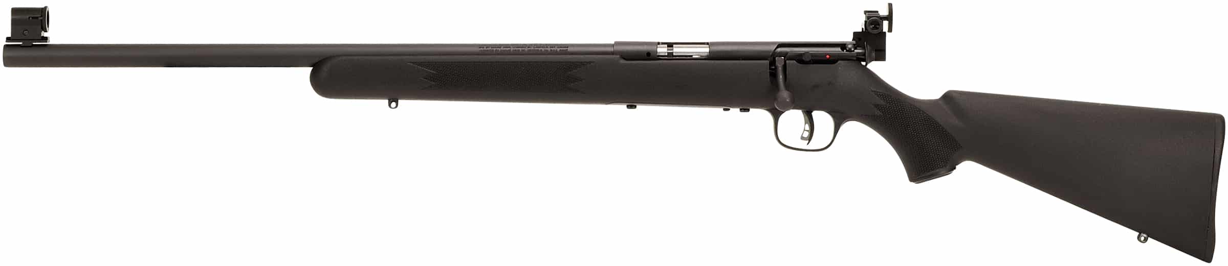 Savage Mark I FVT bolt-action rimfire rifle with 21-inch heavy barrel and black synthetic stock