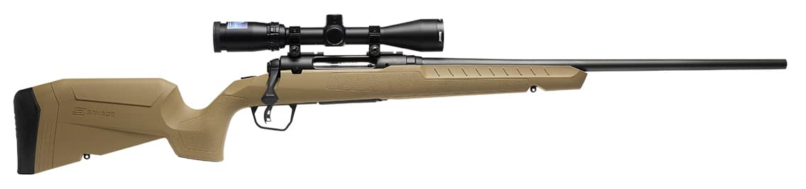 Savage AXIS 2 XP .350 Legend 18-inch FDE synthetic rifle with mounted 3-9x40 scope