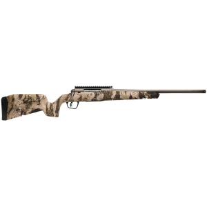 Savage Axis 2 Pro Western 6mm ARC rifle side view with 20-inch threaded barrel and Western camo stock