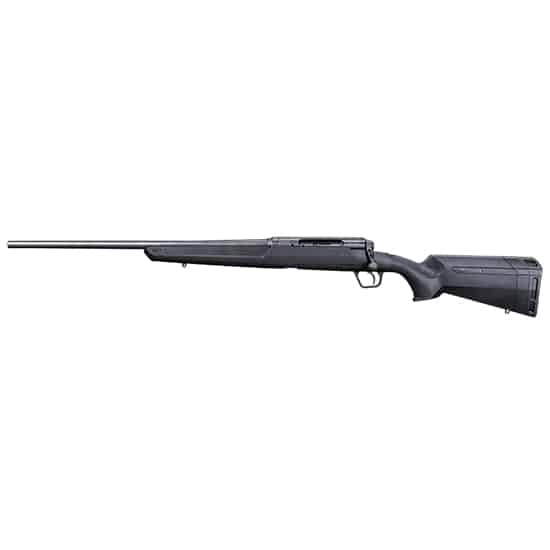 Savage AXIS left-hand 22-250 REM bolt-action rifle with 22-inch carbon-steel barrel and black synthetic stock
