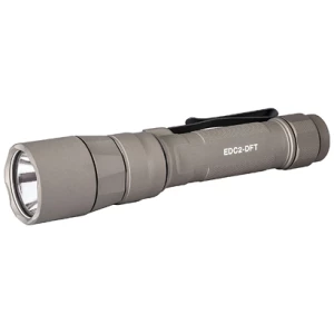 Surefire EDC2-DFT tan flashlight, 700 lumens, anodized aluminum, two-way clip