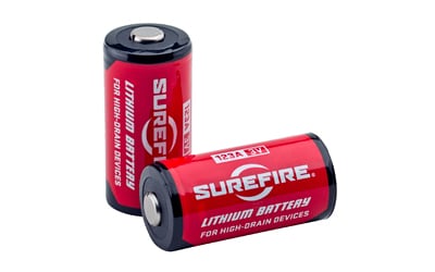 SureFire SF123A CR123A fishbowl display of 65-pair red lithium batteries