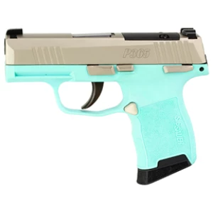 Sig Sauer P365 Micro-Comp .380 ACP 3.1in Robins Egg Blue grip Nickel slide XRAY3 sights