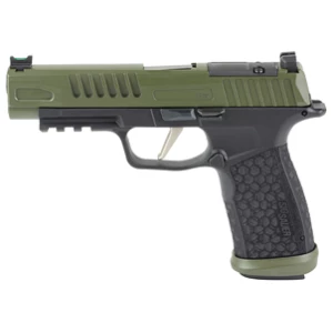 Sig Sauer P365 Fuse 9mm pistol, 4.3in barrel, green crocodile camo Cerakote