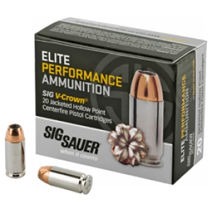 Sig Sauer Elite V-Crown .40 S&W 180gr JHP ammunition 20rd box