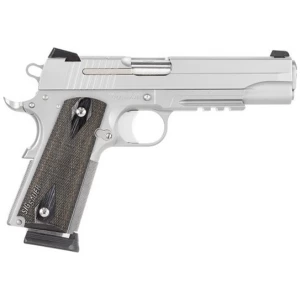 Sig Sauer 1911R stainless .45 ACP 5-inch barrel pistol with Picatinny rail and blackwood grips