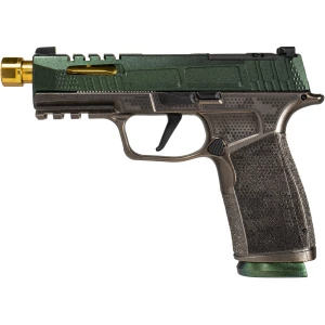 Sig Sauer P365 Cypress Raptor with green slide and flat dark earth frame, Gun Candy Cerakote finish