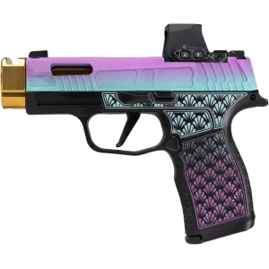 Sig Sauer P365X Island Bug purple green Cerakote with Romeo-X red dot and custom slide