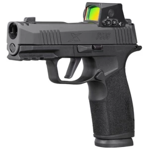 Sig Sauer P365 X-Macro Comp 9mm pistol with 3.1 inch barrel and ROMEO-X SIG-LOC optic installed