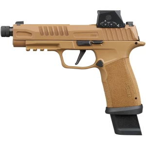 Sig Sauer P365 FUSE TacOps 9mm 5.1" threaded barrel Coyote with Romeo-X and four 21-round magazines