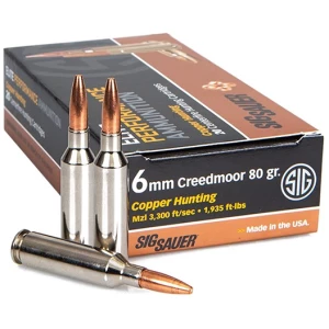 Sig Sauer Elite Copper 6mm Creedmoor 80 gr box, 20 rounds