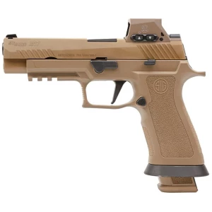 Sig Sauer M17X 9mm 4.7in with ROMEO-M17 red dot and coyote X-Carry grip