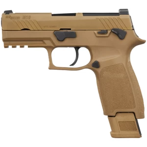 Sig Sauer M18 9mm 3.9 inch Coyote PVD compact pistol left-side view