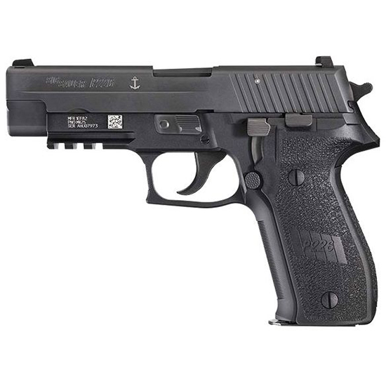 SIG Sauer P226 MK25 9mm 4.4in pistol black with anchor engraving and three 10-round magazines