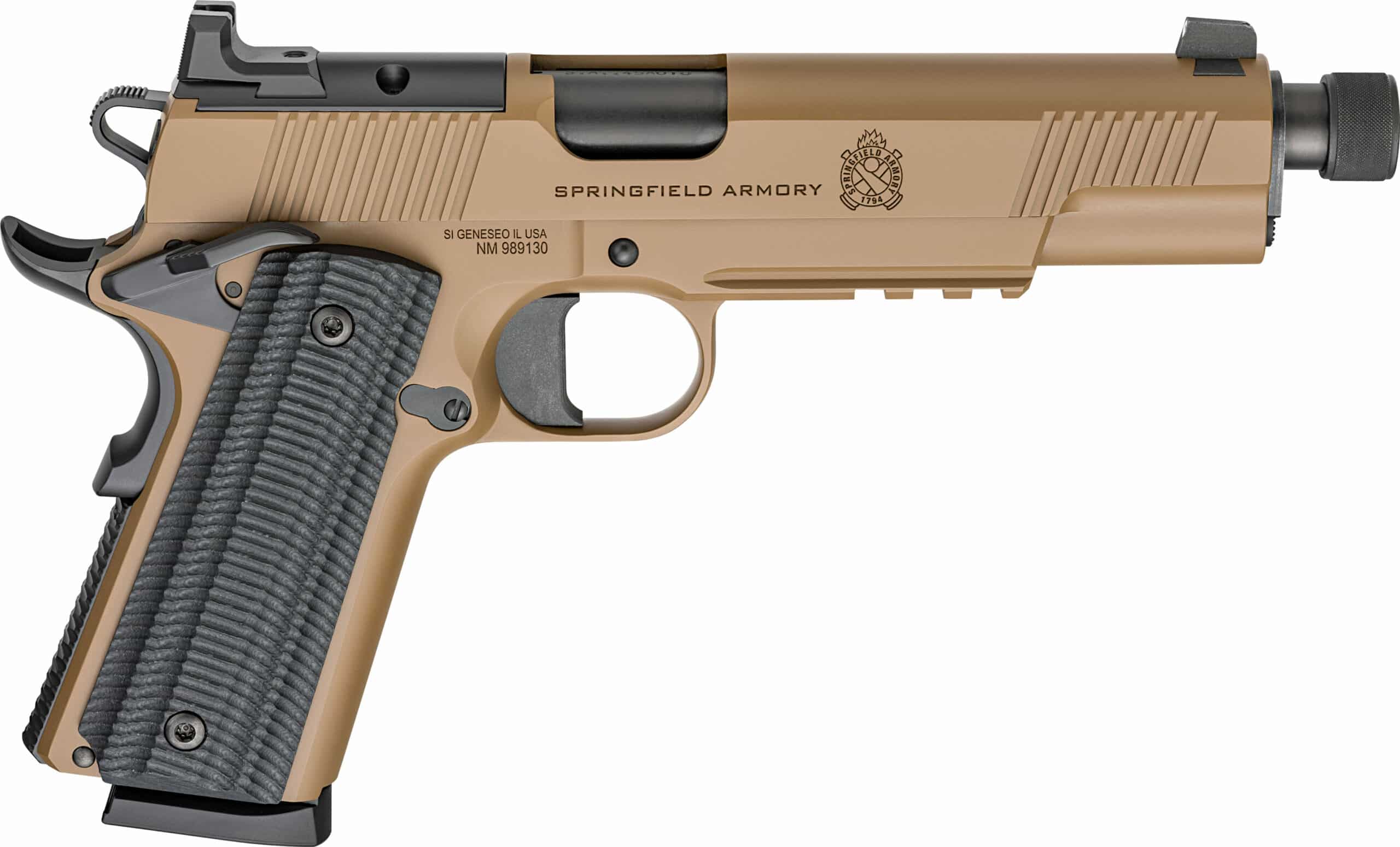 Springfield Armory 1911 Operator AOS .45 ACP Coyote Brown threaded barrel