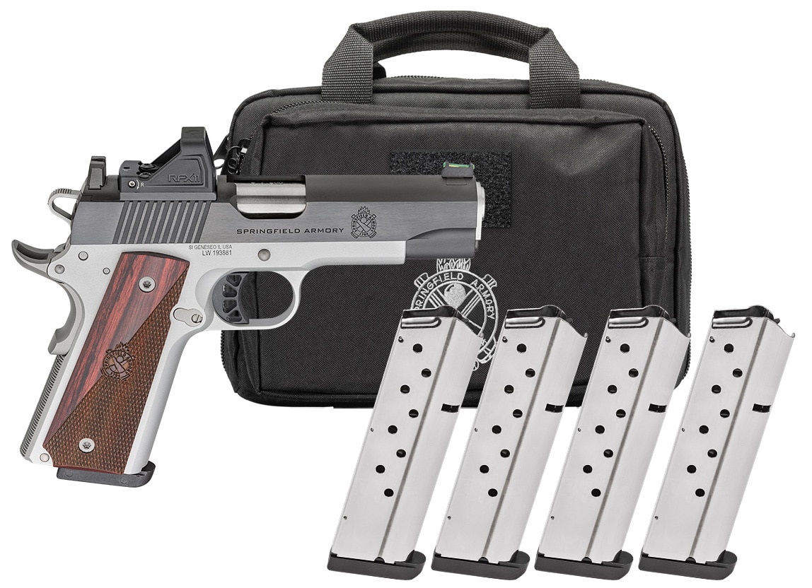 Springfield Armory 1911 Ronin AOS .45 ACP 4.25in with Viridian RFX11 and four magazines