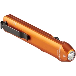 Streamlight Wedge USB-C rechargeable EDC flashlight in orange with deep-carry pocket clip