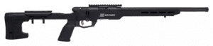 Savage B22 Precision 22 WMR rifle with 18-inch threaded barrel, MDT aluminum chassis, matte black finish