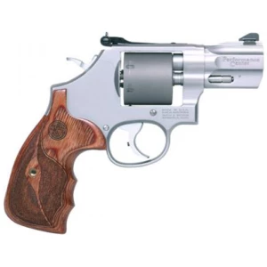 Smith & Wesson Performance Center Model 986 9mm 2.5 inch stainless revolver with wood grip