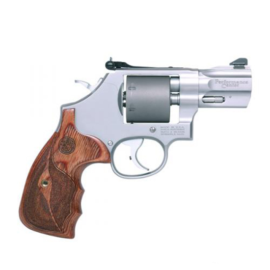 Smith & Wesson Performance Center Model 986 9mm 2.5 inch stainless revolver with wood grip